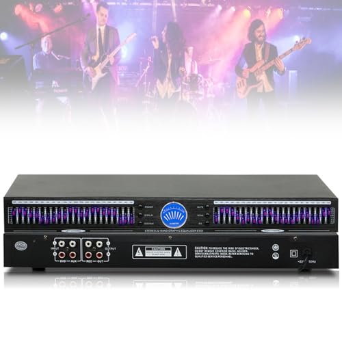 Ecualizador de audio gráfico digital de 22 bandas, 32 Hz - 16 kHz, estéreo, con ajuste independiente de graves, medios y agudos, sintonizador digital de espectro para uso doméstico, DJ y club miniatura 1