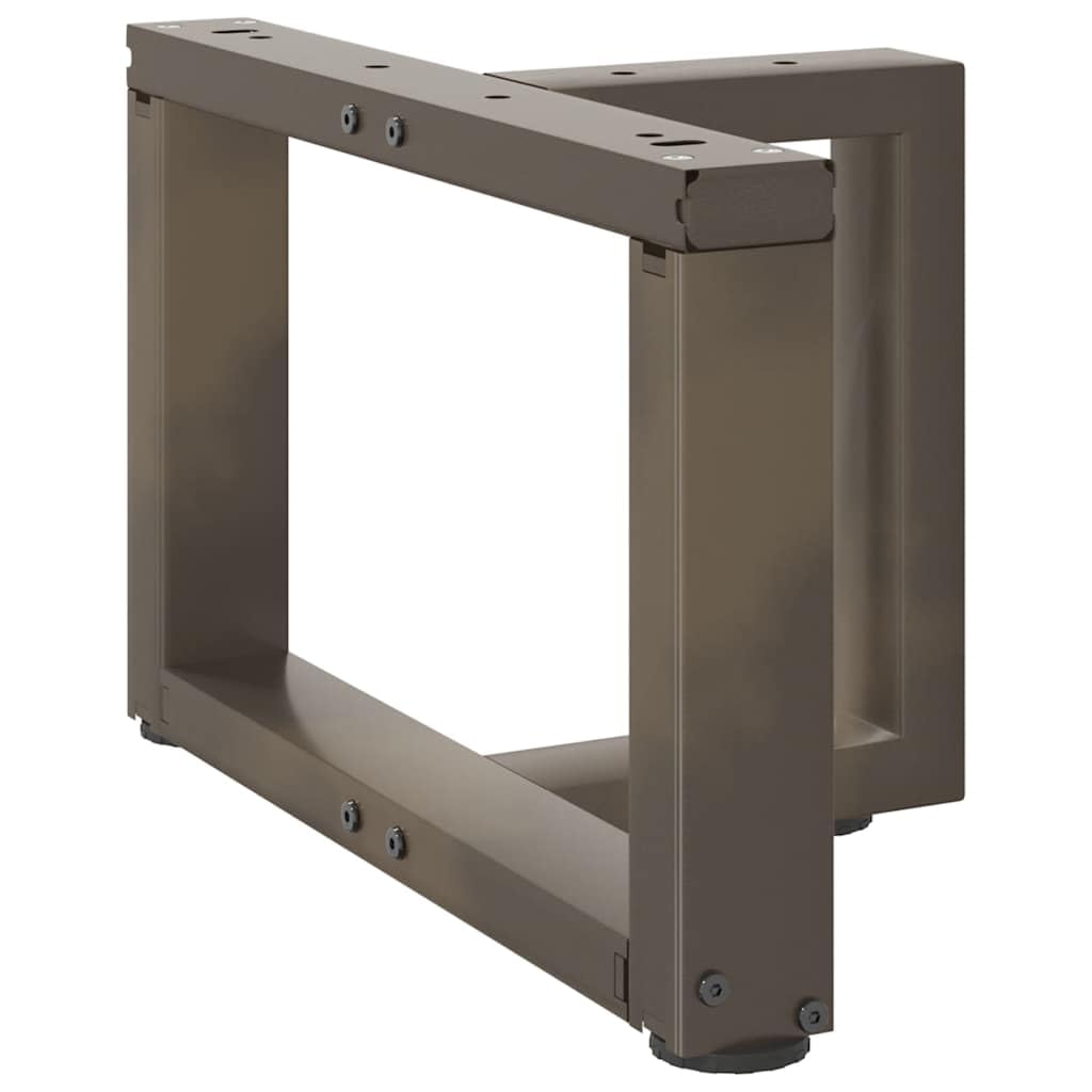 Gambe Tavolino T-Form 2 Pezzi Acciaio Naturale 50x25 cm