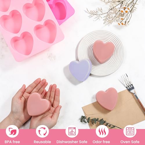 SJ Heart Soap Mold Set, 2-Pack 6-Cavity Silicone Soap Molds by SJ - Used condition - Image 5