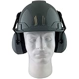 Ridgeline Cap Style Safety Helmet with Earmuff Attachment Included - Gray Hard Hat