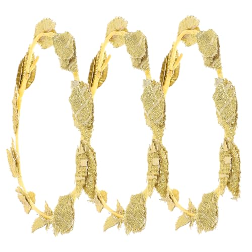 VALICLUD 3 Piezas Diadema Romana de Hojas Doradas Tocado para Bodas Fiestas Eventos Accesorios Cabello de Novia y Niñas de Flores