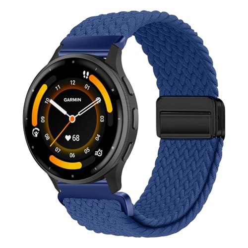 [KeeFos] 22mm �o���h Garmin Venu 4 45mm/Venu 3 45mm/2/Forerunner 570 47mm/265/255/Vivoactive 4/Active�Ή� �����o���h �i�C�����f�� ���C�o�b�N�� �}�O�l�b�g���o