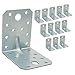 Produktbild OMIDEAS 12 x Winkelverbinder mit Sicke (70 x 70 x 55 x 2.5) Lochwinkel Bauwinkel Holzverbinder Schwerlast Verbinder Winkel, Silber Verzinkt
