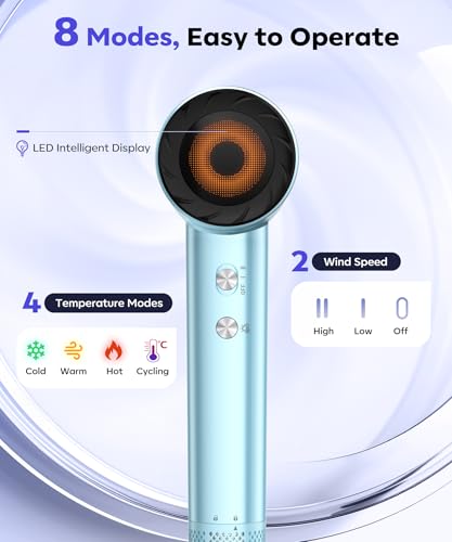 Image of Cosy Companions High Speed Ionic Hair Dryer, 150000 RPM Fast Drying Blow Dryer with 500 Million Negative Ions, Lightweight with Heat Protection for Women & Men, Professional Salon Dryer, Blue