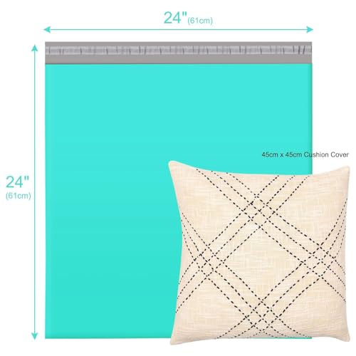 Image of Metronic Poly Mailers 24x24 50 Pcs Large Shipping Bags for Clothes Plastic Mailers Strong Self Seal Adhesive Shipping Envelopes for Small Business Tear-resistant Mailer Bags Mailing Envelopes in Teal