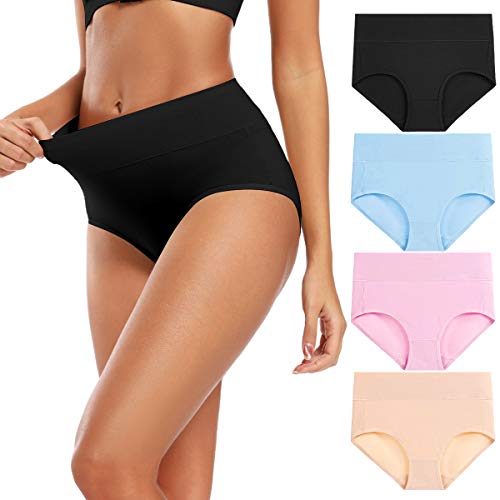 Image of Molasus Women's Cotton Underwear High Waisted Full Coverage Ladies Panties (Regular & Plus Size)