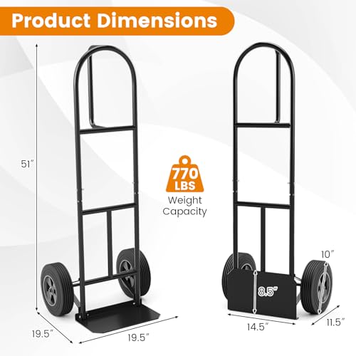 Carretilla manual de acero plegable con ruedas sólidas 10" miniatura 5