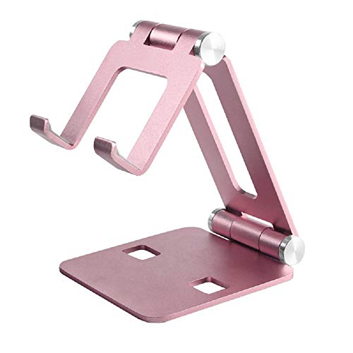 Preisvergleich Produktbild Mywilon Telefonhalterung für Tablet, verstellbare Tablet-Halterung, für Handy, Zubehör, Büro, andere Smartphones, Nintendo Switch, Samsung, Huawei (Roségold)