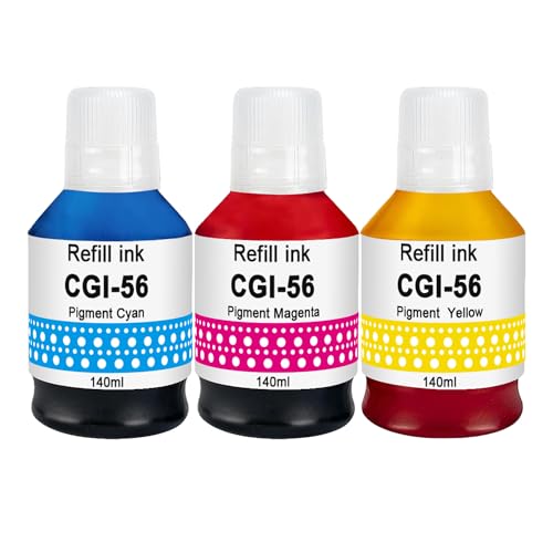 Molabel Compatible Ink Cartridge GI-56 GI-56cl (CMY) Replacement for Canon MAXIFY GX7050 GX6050