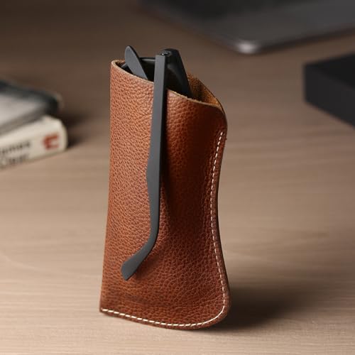 Image of MINNIE & JONES Handmade Full Grain Leather Sunglass Case | Soft Leather Glasses Cover & Spectacle Case for Men & Women | Premium Leather Eyeglass Pouch | Specs Cover for Travel