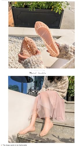 Jelly Mesh Ballet Flats for Women Clear Jelly Sandals Hollow Water Slides Slip on House Slippers Wide Loafers Lightweight Breathable No Slip Dressy Ballerina Shoes Summer Cruise Vacation Beach Party2
