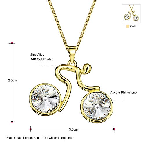 Colliers longs en strass autrichien éclatant et or jaune clair - 6