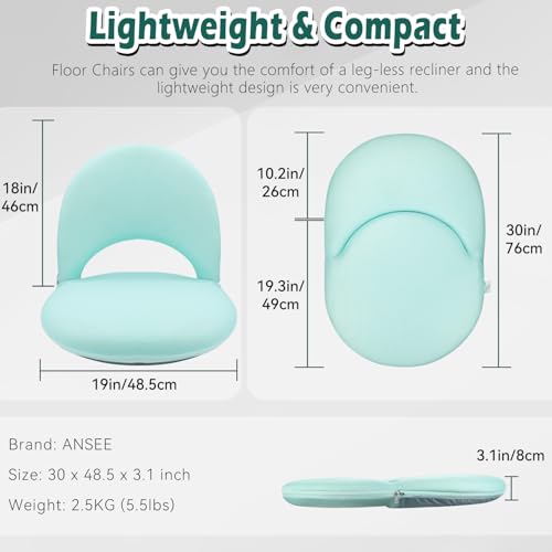 Image of Floor Chair Floor Cushion Folding Padded Gaming Chair Adjustable 5-Position Floor Seat with Back Support for Kids Adult Great for Gaming Reading Meditating