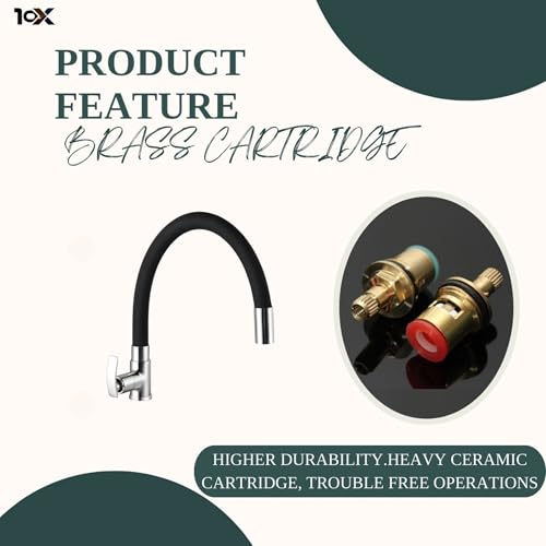 Image of 10X Brass Swan Neck Tap Black Spout Flexible Sw-9089 For Washbasin / Chrome Kitchen Table Mounted