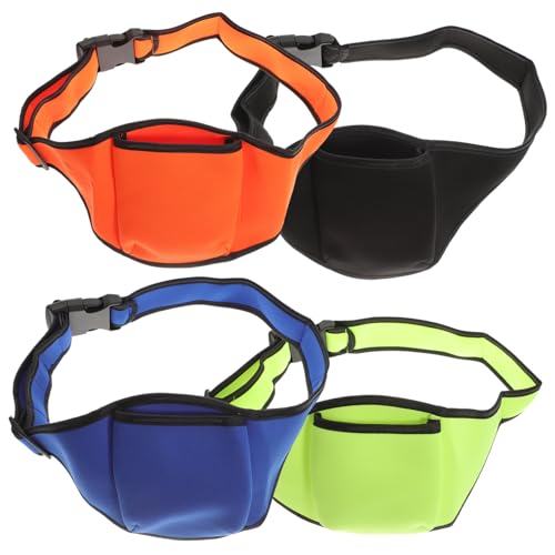 Holibanna 4Pcs Waist Mic Pouches for Fitness Instructors Microphone Carrier Belts Comfortable Holders for Yoga Dance Cycling More Mixed Colors