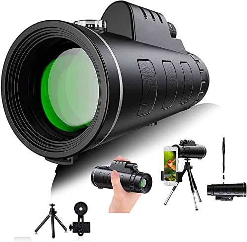 Image of Cezo 40X60 Magnification Zoom HD Monocular Telescope with Smartphone Mount and Tripod, Bi-Focal Monocular Telescope for Adults and childeren with FMC Coating, Built-in Compass and BAK4 Prism,for Bird