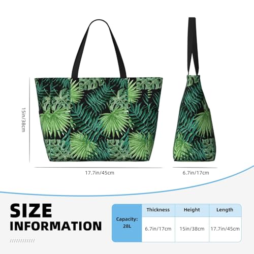 transparent palm leaf pattern Print Foldable Lightweight Family Beach Bag for Men Women Beach Tote Bag Portable Gym Bag4