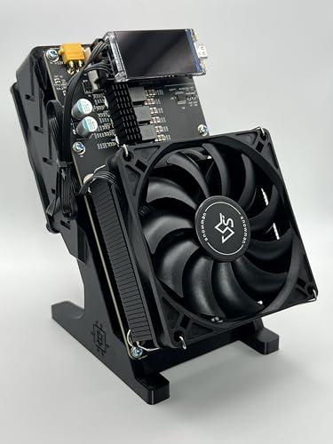 2026 New NerdQaxe++ Rev 6.1 BTC Solo Miner Upgraded - 6TH/s Bitcoin Miner 16.5J/TH Efficiency 105W Low Power 2.4G WiFi & Quiet Dual Fan Open-Source Crypto Machine for BTC Solo Mining Black