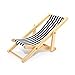 Produktbild Vococal - 01:12 Mini Holz-Liegestuhl für Puppenhaus - Streifen Klappbar Holz Stuhl - Puppenhaus Miniatur-Zubehör-Spielzeug, Blau
