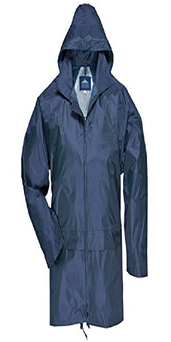 Image of Portwest US440 Classic Waterproof Rain Jacket wth Pack Away Hood & Sealed Seams, Black, Large