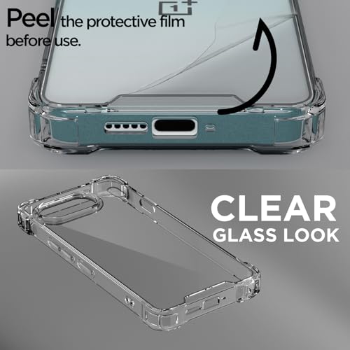 Image of Pikkme Back Cover for OnePlus Nord 4 5G PC + TPU Clear Transparent Raised Edges Shockproof Protective Phone Bumper Case(Transparent)