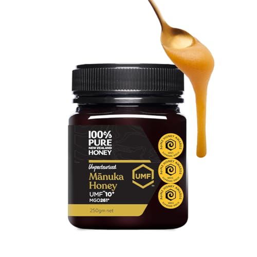 Manuka Honey UMF 10+ (MGO 261+) 100% Pure New Zealand Honey - Certified. Raw, 8.8 Oz (250g)