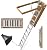 10 Foot Aluminum Attic Ladder Pull Down System for 54" W x 25" H Opening, Attic Access Ladder Drop Down Hidden Stairs, 350-Pound Load Steps for 7'8"-10'3" Ceiling Heights (Grey)