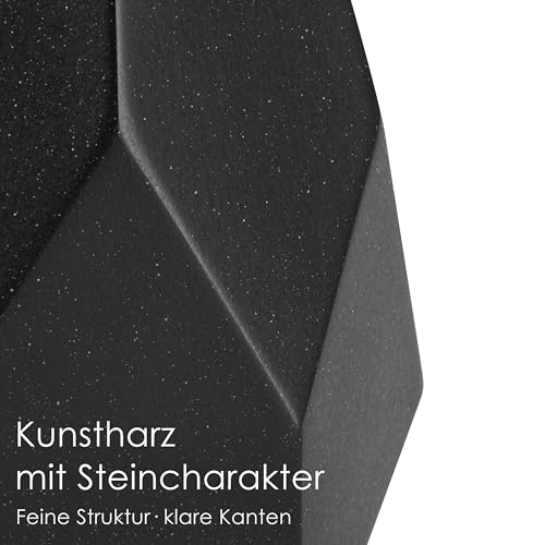 Seifenspender schwarz matt - Skara - Soap Dispenser im Fels-Design - Spülmittelspender Küche und Bad für Nordic-Liebhaber - Pumpspender, geeignet für Flüssigseife oder Spülmittel 3