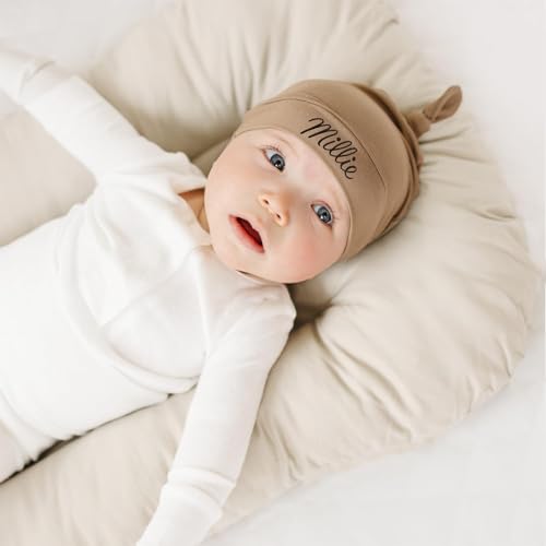 Personalized Newborn Hospital Baby Newborn Hats 3PC Set Knot Beanie Hats Soft for Infant Baby Girls Boys Caps 0-6 Months2