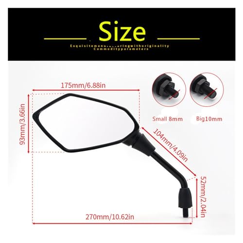 Espejos retrovisores moto 8mm universales para motocross y scooter 2 piezas 5
