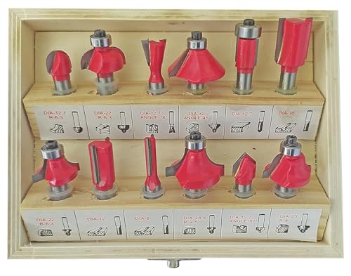 Image of Inditrust Professional Palm Router, 700W, 30000 RPM, Wood Working Trimmer with 12 Bits, 6.35mm - 6 MONTHS WARRANTY