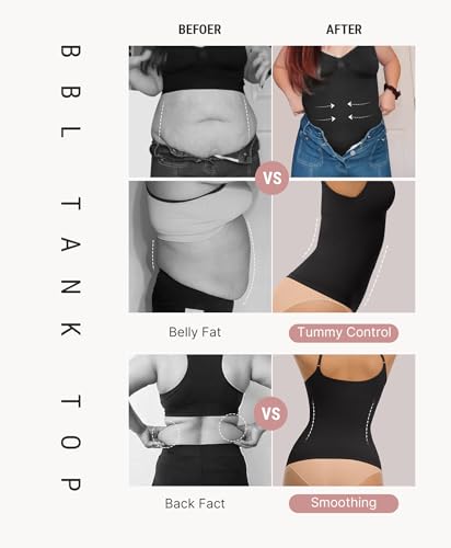 Image of FeelinGirl Womens Tank Top Shapewear Tummy Control Tops Slimming Cami Tank Seamless Compression V Neck Camisole