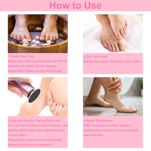 image for HayZBao Electric Foot File - Callus Remover for Feet,Adjustable Speed 