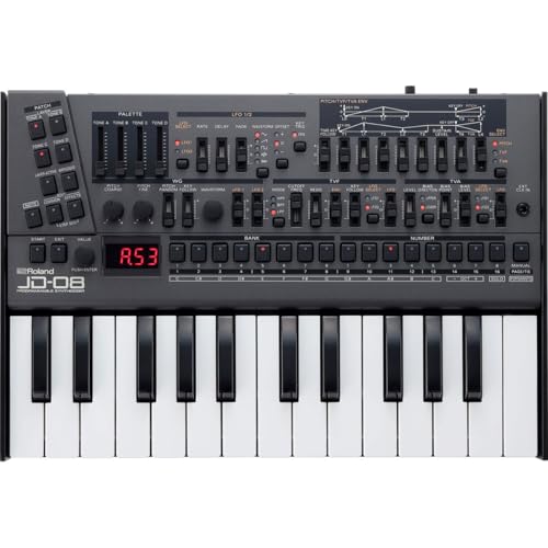 Image of Roland JD-08 Tabletop Sound Module Boutique Synthesizer - Compact, Lightweight, Modern with New Effects and Polyphonic Sequencer | Authentic Jd-800 Sound, 108 Waveforms, 256 Patch Memory, 2-Part 64-Step Sequencer, USB-C Audio and Midi, Aa or USB Power