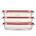Rubbermaid TakeAlongs Rectangle Food Storage Container, 4 Cup, Tint Chili, 3 Count