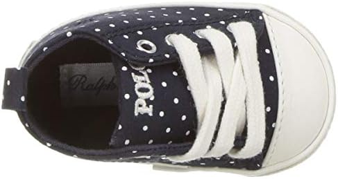 Polo Ralph Lauren baby girls Hamptyn Hi Sneaker, Navy Pin Dot, 3 Infant US | Image 4