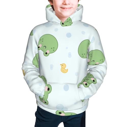 Kawaii Frogs Kid Hoodies Boys Sweatshirts Girls Pullover with Pocket3