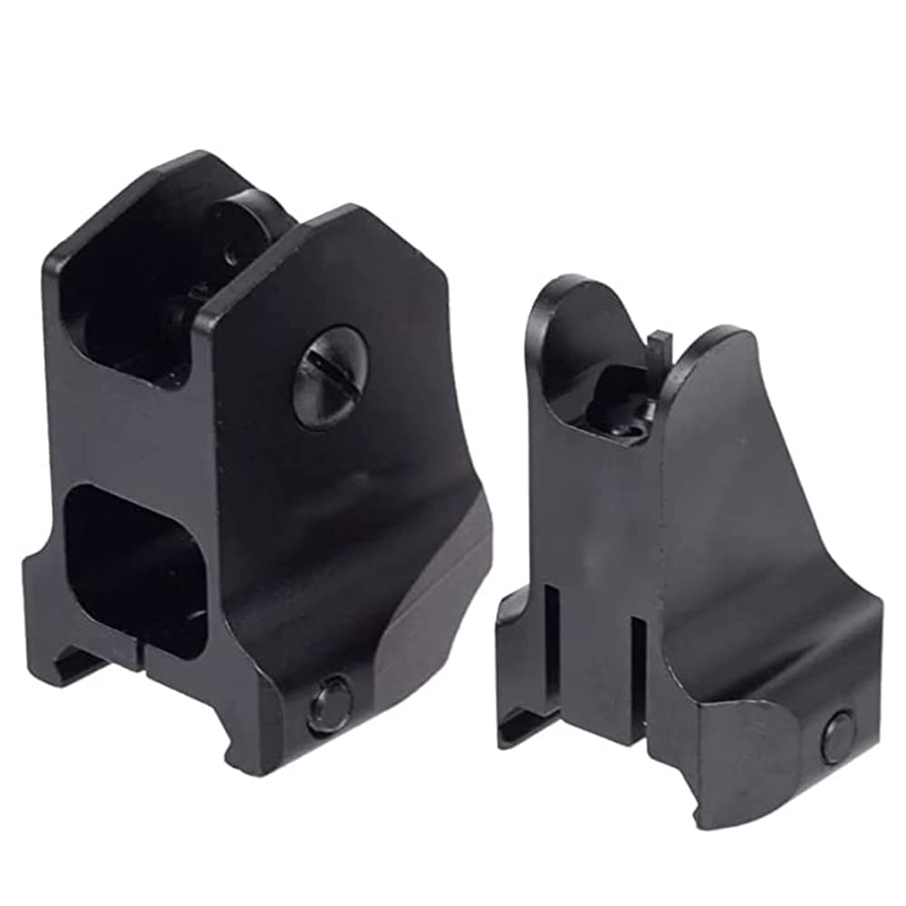 Tactical Fixed Front Rear Iron Sight Combo Set, D Scope Sight for Picatinny Mount