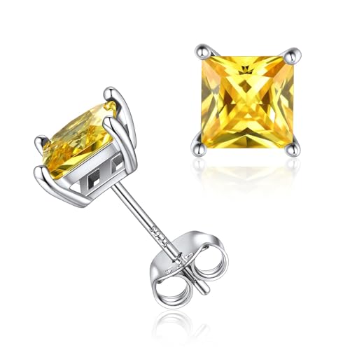 ChicSilver Princess Cut 6MM Yellow...