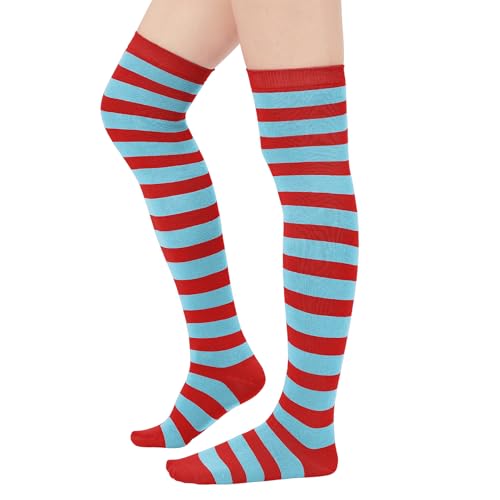 Image of Century Star Thigh High Socks Striped Extra Long Tube for Women Over the Knee Athletic Sports Socks Plus Size Stockings
