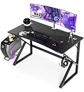 Amazon | DEWEL ゲーミングデスク 幅110cm 奥行60cm pc ゲーム