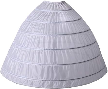 AtSopop AnDream Full A-line 6 Hoop Petticoat for Women Underskirt Slip Crinoline for Bridal Dress PT06-WH White, One Size
