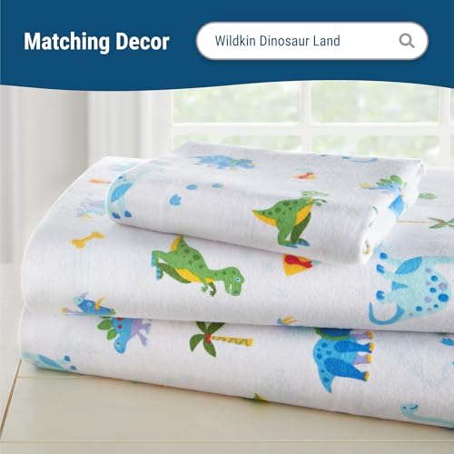 Image of Wildkin 100% Cotton Flannel Crib Sheet - Soft & Breathable Fitted Sheet - Dinosaur Land