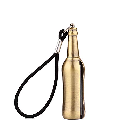 DONG HAI Metal Lighter Windproof Permanent Metal Lighter Gift Keyring Golden Creative Gifts Stainless Steel Match Lighters for BBQ, Grill, Kitchen,Gold,1pack