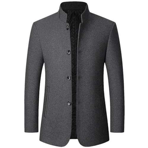 Male Slim Fit Blazers Coats Men Cashmere Blazers Suits Jackets Stand-Up Collar Business Casual Suits Coats