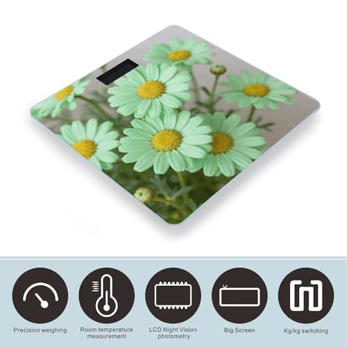 Báscula digital para cuerpo Daisy color verde pastel miniatura 3