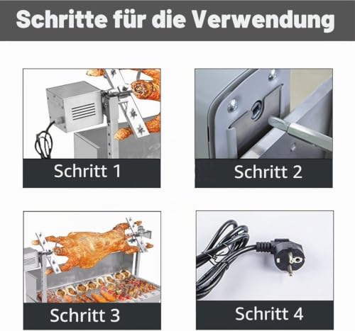 Foto von Kotsy grillmotor für grillspieß 220V SP-S40 Rotisserie Roaster Grill Grillmotor 50-70kg Edelstahl BBQ Grill Zubehör Bräter Elektromotor Ziegenschwein Huhn BBQ Spieß
