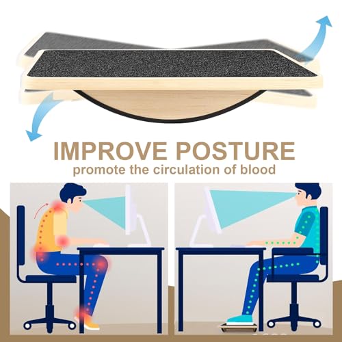 Balance Board Holz, Gleichgewichtstrainer, Wackelbrett Hund, Balance Board Erwachsene, Wackelbrett für Physiotherapie, Balanceboard, für Hunde Training, Wackelpad, für Schreibtisch und Stehpult (B)
