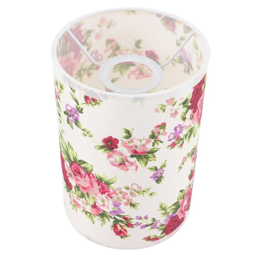 NOLITOY Pantalla de Lámpara de Lino para Mesa y Pie, Decoración Flores de Rosa, Cubierta Delicada para Hogar y Hotel, Pantalla para Lámpara de Escritorio y Salón