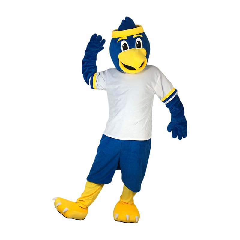 Blue Eagle Mascot Costume Funny Cartoon Fancy Dress